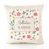 Housse de Coussin Femme Nathalie d'amour Motif Floral déco Salon canapé Chambre Cadeau Femme Anniversaire noël Coussin décoratif Motif Floral