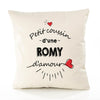 Housse de Coussin Premium Romy d'amour - Coton Canvas Fairtrade Beige Idée Cadeau Décoration Canapé 40x40