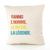 Housse de Coussin Premium Yannis Mythe Légende Vintage - Coton Canvas Fairtrade Beige Idée Cadeau Décoration Canapé
