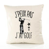 Housse de Coussin Premium Golf Version Blanc - Coton Canvas Fairtrade Beige Idée Cadeau Décoration Canapé 40x40