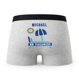Caleçon Michael en Vacances - Humour Boxer Gris Idée Cadeau