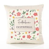 Housse de Coussin Femme Footballeuse exceptionnelle Motif Floral déco Salon canapé Chambre Cadeau Femme Anniversaire noël Coussin décoratif Motif Floral