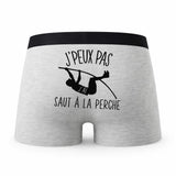 Caleçon Saut A La Perche - Humour Boxer Gris Idée Cadeau Passion
