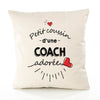 Housse de Coussin Premium Coach d'amour - Coton Canvas Fairtrade Beige Idée Cadeau Décoration Canapé 40x40