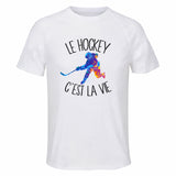 Maillot de Sport Homme Hockey C'est La Vie - T-Shirt Respirant Polyester Manches Courtes - Cadeau Sportif Anniversaire Noël Fête des Pères
