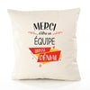 Housse de Coussin Premium Merci Équipe Génial - Coton Canvas Fairtrade Beige Idée Cadeau Décoration Canapé