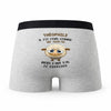 Caleçon Theophile Agneau - Humour Boxer Gris Idée Cadeau