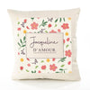 Housse de Coussin Femme Jacqueline d'amour Motif Floral déco Salon canapé Chambre Cadeau Femme Anniversaire noël Coussin décoratif Motif Floral