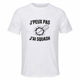 Maillot de Sport Homme Squash J'peux Pas - T-Shirt Respirant Polyester Manches Courtes - Cadeau Sportif Anniversaire Noël Fête des Pères
