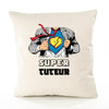 Housse de Coussin Premium Super TUTEUR - Coton Canvas Fairtrade Beige Idée Cadeau Décoration Canapé