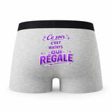Caleçon Cest Mathys Qui Régale - Humour Boxer Gris Idée Cadeau Fête des Pères