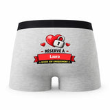Caleçon Réservé à Laura - Humour Boxer Gris Idée Cadeau