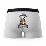 Caleçon Leandre Panda Grain - Humour Boxer Gris Idée Cadeau