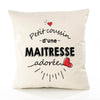 Housse de Coussin Premium Maitresse d'amour - Coton Canvas Fairtrade Beige Idée Cadeau Décoration Canapé 40x40
