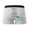 Caleçon Merci Coach Inoubliable - Humour Boxer Gris Idée Cadeau - Taille M