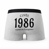 Caleçon Millésime 1986 - Humour Boxer Gris Idée Cadeau Anniversaire