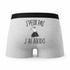 Caleçon Aikido - Humour Boxer Gris Idée Cadeau Passion