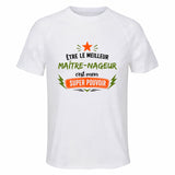 Maillot de Sport Homme Meilleur Maitre-Nageur Super Pouvoir Cadeau Anniversaire Noël Fête des Pères T-Shirt Respirant Polyester