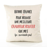 Housse de Coussin Premium Chauffeur Routier ça n'existe Pas - Coton Canvas Fairtrade Beige Idée Cadeau Décoration Canapé