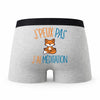 Caleçon Meditation Renard - Humour Boxer Gris Idée Cadeau Passion