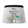 Caleçon Merci Basketteur Inoubliable - Humour Boxer Gris Idée Cadeau