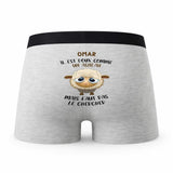 Caleçon Omar Agneau - Humour Boxer Gris Idée Cadeau