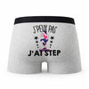 Caleçon Step - Humour Boxer Gris Idée Cadeau Passion