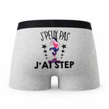 Caleçon Step - Humour Boxer Gris Idée Cadeau Passion