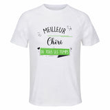 Maillot de Sport Homme Meilleur Cheri De Tous Les Temps - T-Shirt Respirant Polyester Manches Courtes - Cadeau Sportif Anniversaire Noël Fête des Pères