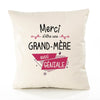 Housse de Coussin Premium Merci Grand-mère Géniale - Coton Canvas Fairtrade Beige Idée Cadeau Décoration Canapé