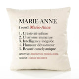 Housse de Coussin Premium Marie-Anne Définition - Coton Canvas Fairtrade Beige Idée Cadeau Décoration Canapé