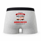 Caleçon Beau-Papa Ambulancier - Humour Boxer Gris Idée Cadeau Fête des Pères
