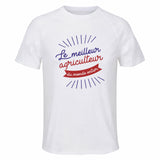 Maillot de Sport Homme Agriculteur Meilleur Monde - T-Shirt Respirant Polyester Manches Courtes - Cadeau Sportif Anniversaire Noël Fête des Pères