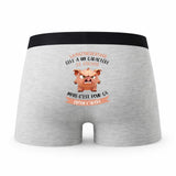 Caleçon La Maitre De Stage Caractère de Cochon - Humour Boxer Gris Idée Cadeau