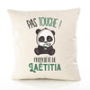 Housse de Coussin Premium Laetitia Pas Touche Panda - Coton Canvas Fairtrade Beige Idée Cadeau Décoration Canapé 40x40