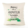 Housse de Coussin Premium Merci Animateur Inoubliable - Coton Canvas Fairtrade Beige Idée Cadeau Décoration Canapé