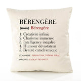 Housse de Coussin Premium Bérengère Définition - Coton Canvas Fairtrade Beige Idée Cadeau Décoration Canapé