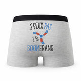Caleçon Boomerang - Humour Boxer Gris Idée Cadeau Passion
