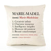 Housse de Coussin Premium Marie-Madeleine Définition - Coton Canvas Fairtrade Beige Idée Cadeau Décoration Canapé