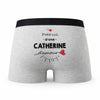 Caleçon Catherine d'amour - Humour Boxer Gris Idée Cadeau
