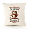 Housse de Coussin Premium L'Ergothérapeute Chouette Grain - Coton Canvas Fairtrade Beige Idée Cadeau Décoration Canapé 40x40