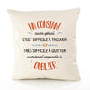 Housse de Coussin Premium Un Constant Aussi génial - Coton Canvas Fairtrade Beige Idée Cadeau Décoration Canapé