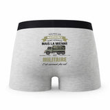 Caleçon Marraine Militaire - Humour Boxer Gris Idée Cadeau Fête des Pères