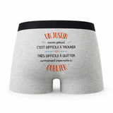 Caleçon Un Justin Aussi Génial - Humour Boxer Gris Idée Cadeau