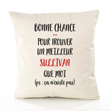 Housse de Coussin Premium Sullivan ça n'existe Pas Homme - Coton Canvas Fairtrade Beige Idée Cadeau Décoration Canapé