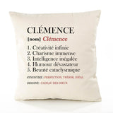 Housse de Coussin Premium Clémence Définition - Coton Canvas Fairtrade Beige Idée Cadeau Décoration Canapé