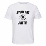 Maillot de Sport Homme Tir J'peux Pas - T-Shirt Respirant Polyester Manches Courtes - Cadeau Sportif Anniversaire Noël Fête des Pères