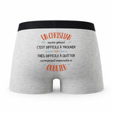 Caleçon Un Christian Aussi Génial - Humour Boxer Gris Idée Cadeau