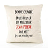 Housse de Coussin Premium Jean-Pierre ça n'existe Pas Homme - Coton Canvas Fairtrade Beige Idée Cadeau Décoration Canapé 40x40