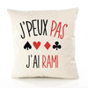Housse de Coussin Premium rami Version Blanc - Coton Canvas Fairtrade Beige Idée Cadeau Décoration Canapé